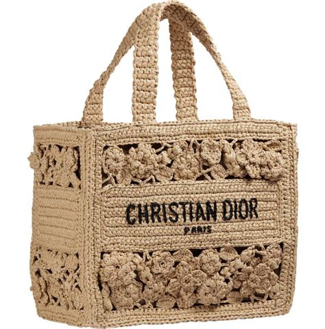 crochet dior bag|christian Dior raffia bag.